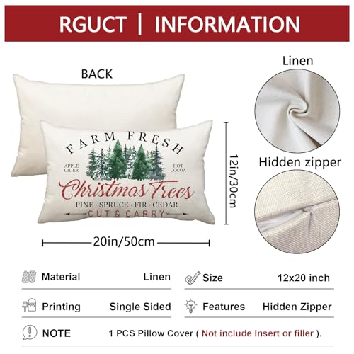 Farm Fresh Christmas Trees Pillow Cover 12x20 - Holiday Cushion Case