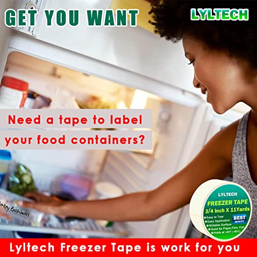 LYLTECH Freezer Tape - 3 Rolls, 3/4in x 11yd, Waterproof, Writable