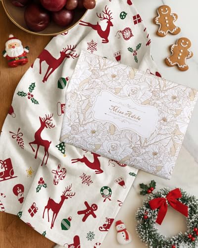 Miss Adola Antler Christmas Flour Sack Kitchen Towels - 18x26 Inch 2-Pack