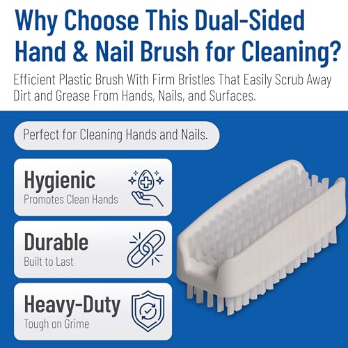 Carlisle Sparta Dual-Sided Plastic Hand and Nail Brush 3.5 Inch White