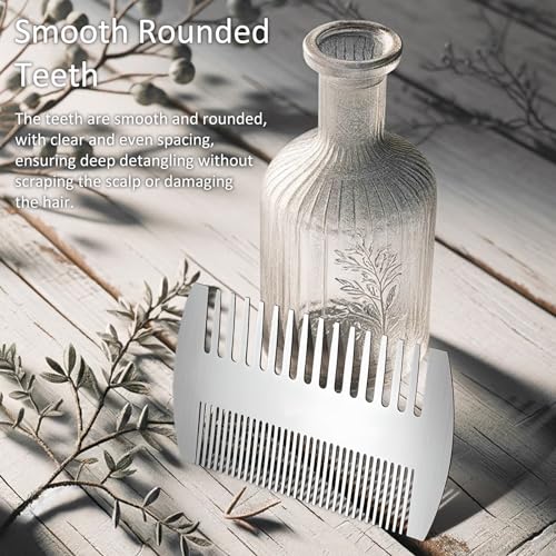 Kootinn Stainless Steel Beard Comb - Credit Card-Sized Anti-Static Grooming Tool