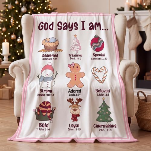 God Says I Am Blanket Christian Religious Blanket Christmas Variation