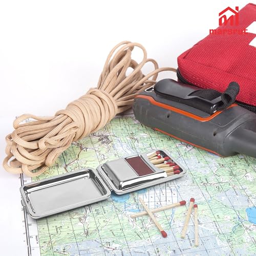 Marsrut Stainless Steel Waterproof Matchbox Case with Striker - Black