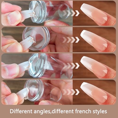 YOLCAR Dual-Size Silicone Nail Stamper Set with Scrapers for French Tip Art