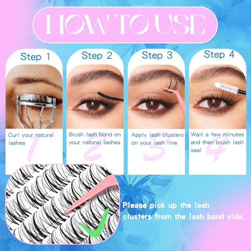 SeekLip Manga Wispy Lash Clusters 8-16mm C CD Curl Mixed DIY Lashes