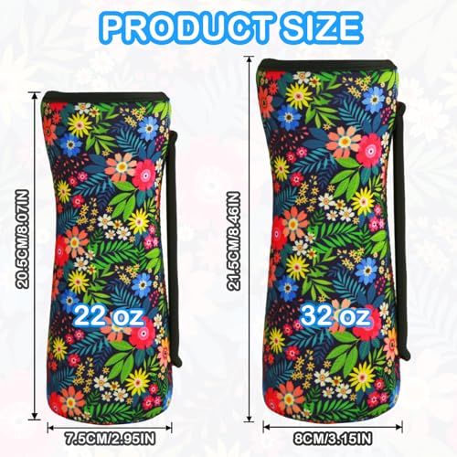 32oz Cute Printed Sleeve Compatible With Cirkul Water Bottle For Plastic And Stainless Steel Bottles 32oz Neoprene Sweat-Wicking Material Insulated Cover Designed With Handles (Black)