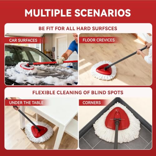 4 Pack Microfiber Mop Head Replacements for O-Cedar Mop Systems