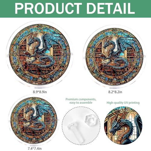 Library's Dragon Acrylic Suncatcher Puzzle - 7.4in DIY Window Hanging Gift
