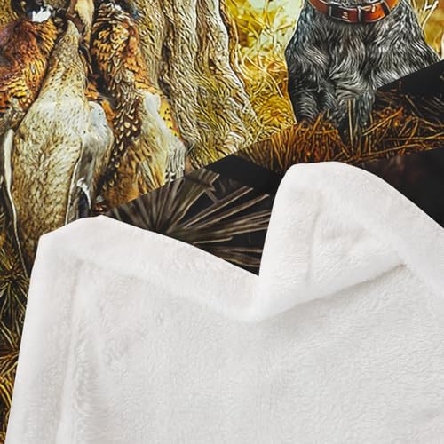 Erosebridal Pheasant Hunting Sherpa Blanket - Multi 15 Twin 60x80