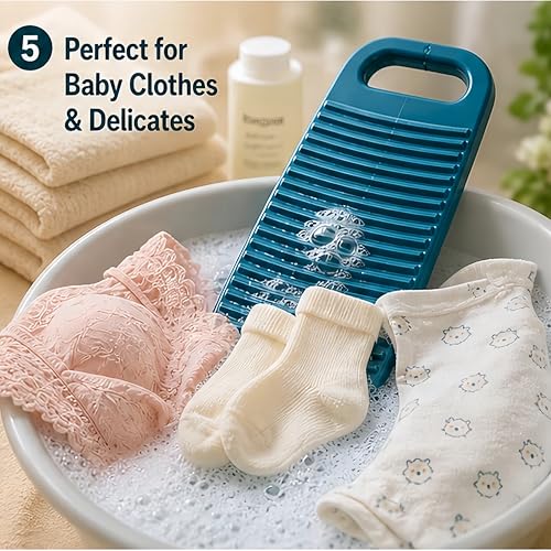 Cansybil Blue Non-Slip Laundry Washboard for Hand Washing - Small