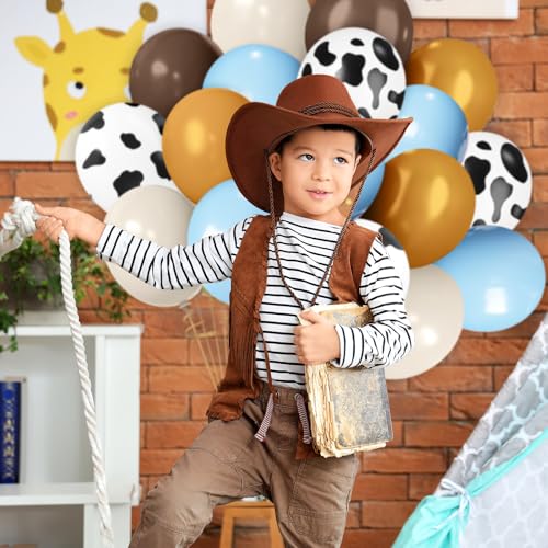 Hongplus Blue Western Cowboy Balloon Set - 60pcs Cow Print Party Decor