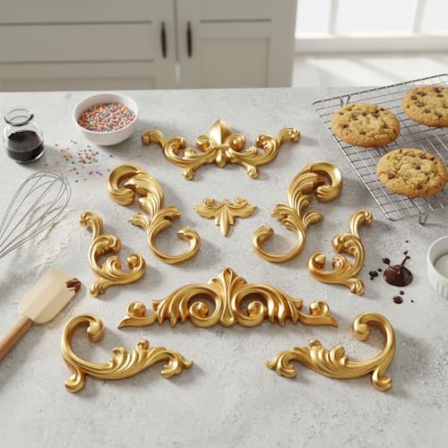Baroque Scroll Lace Silicone Mold for Fondant Cake Decorating and DIY Crafts