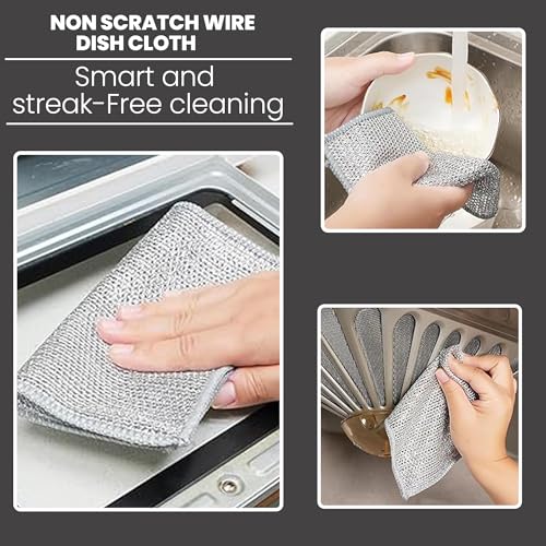 CrafTreat Non-Scratch Wire Dishwashing Cloths, 10-Pack