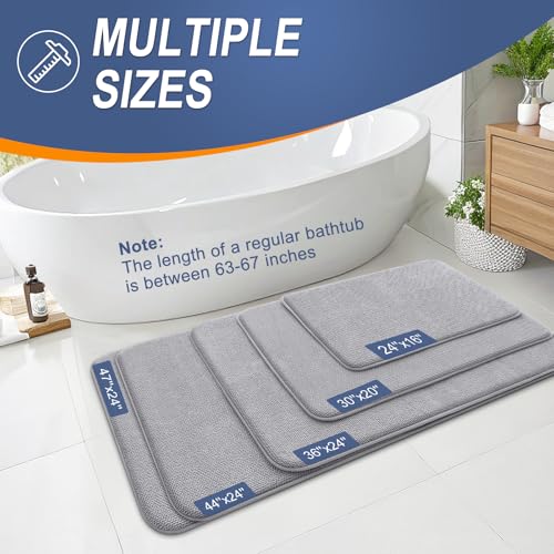 OLANLY Thick Memory Foam Bath Mat 30x20 - Soft, Non-Slip, Quick Dry
