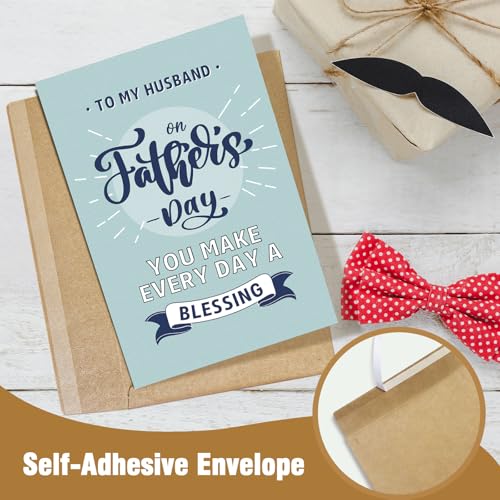 Cute Father's Day Card for Husband - 8x5 inches, Dual Page Design