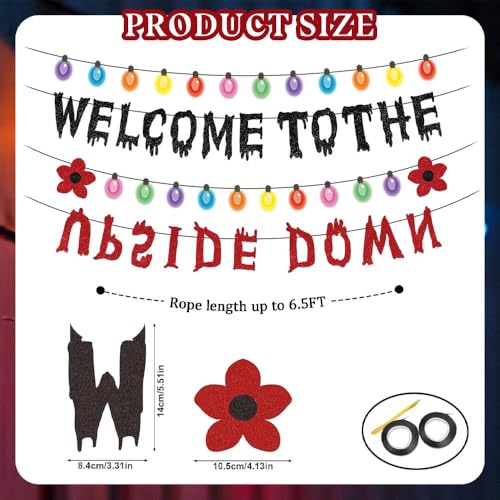 LEZHIJIA Red Happy Birthday Banner Spooky Themed Party Decoration - Lel-112