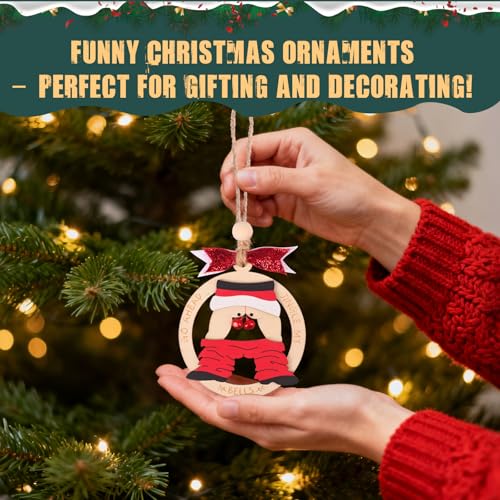 Funny 3D Wooden Jingle Bell Christmas Ornament - Gag Gift 2025