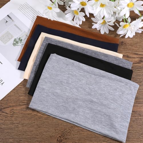 Wide Cotton Headbands for Women 6-Pack Soft Stretch Non-Slip Hair Bands