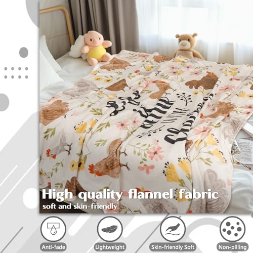 Chicken Blanket 40"x50" - Flannel Plush Throw for Chicken Lovers