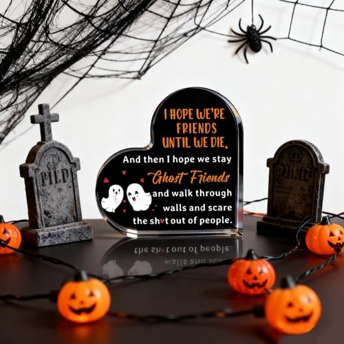 Best Friend Boo Basket Stuffers - Heart-Shaped Ghost Plaque