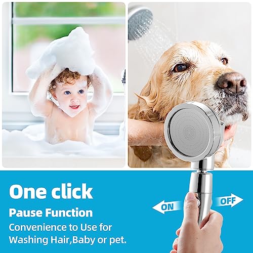 Marbrasse High Pressure Handheld Shower Head with 3 Settings
