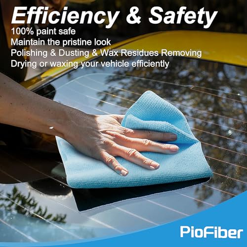 20 Pack Edgeless Microfiber Cleaning Cloths - Lint-Free, Quick Dry Towels for Car Detailing and Kitchen