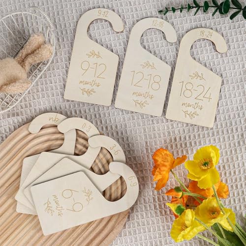 7 Wooden Baby Closet Dividers for Newborn to 24 Months Organizer