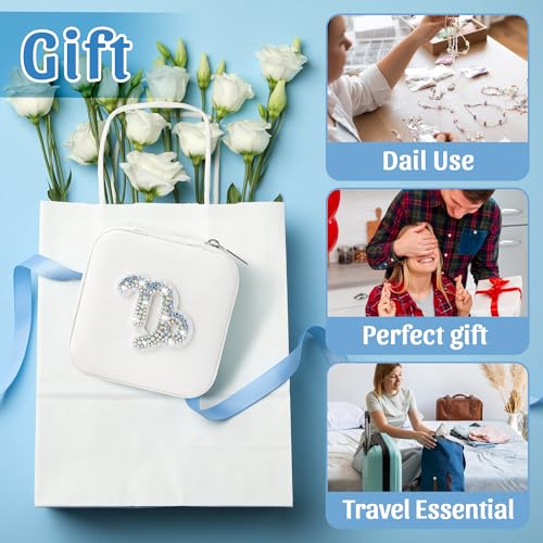 Zodiac Travel Jewelry Case for Women | Compact Organizer for Rings, Earrings & More