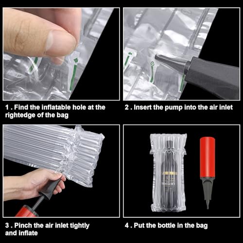 JOBVERT 20 Pack Inflatable Wine Bottle Protector Bags for Travel with Pump