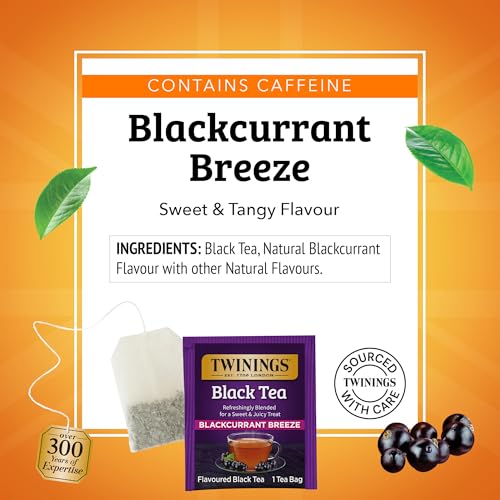 Twinings Blackcurrant Breeze Black Tea, 100 Individually Wrapped Bags
