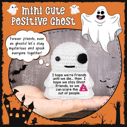 Ghost Friends Best Friend Gift for Women Halloween Birthday Friendship Crochet Ghost - Handmade Quirky Keepsake