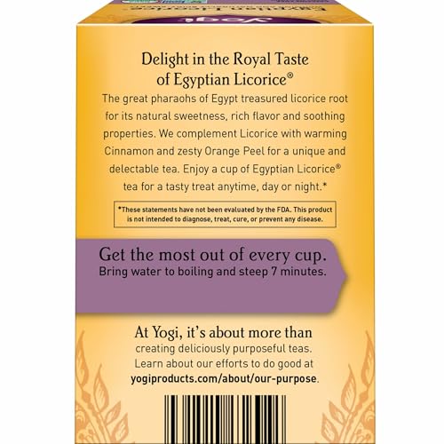 Yogi Egyptian Licorice Organic Tea, 64 Count (Pack of 4)