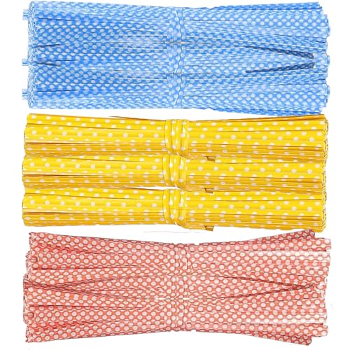 300 PCS 4-Inch Polka Dotted Twist Ties for Food & Crafts