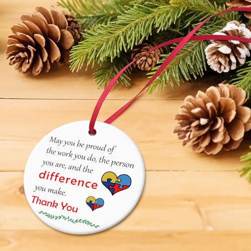 Ceramic Autism Awareness Ornament - Inspirational Teacher Gift