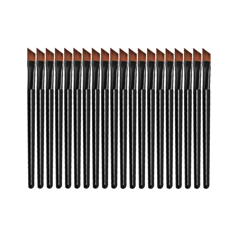 Neuorge Disposable Angled Eyebrow Brushes - 20 Pcs Black Makeup Applicators
