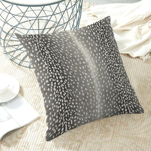 Antelope Print Pillow Covers 18x18 (Pack of 2) - Black Gray Boho Decor