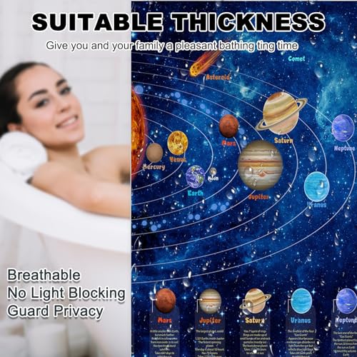Mocsicka Outer Space Shower Curtain, 72 x 84 Inch Galaxy Science Bath Decor
