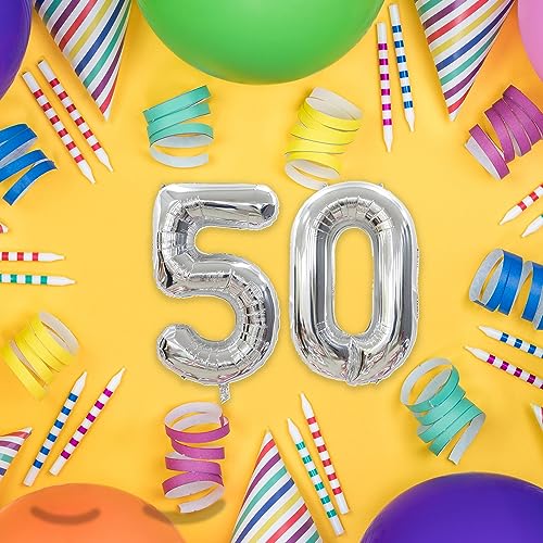 40 Inch Silver Number 51 Foil Balloon for Birthday & Wedding