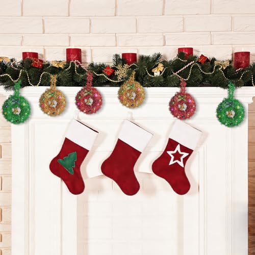 Christmas Wreath Craft Kit - Mix6 DIY Holiday Decorations with 12 Foam Wreaths