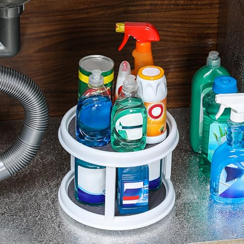 LANDNEOO 10-Inch 2-Tier Lazy Susan Turntable Spice Organizer for Cabinet