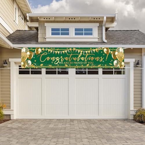 Green and Gold Graduation 2026 Banner | Congrats Grad Yard Sign