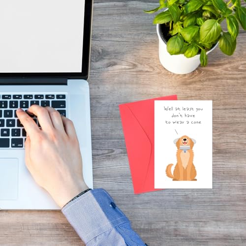 Funny Get Well Card with Envelope - Golden Retriever Design
