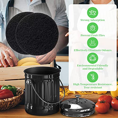 7 Pack Activated Charcoal Compost Bin Filters - Odor Absorbing Replacement Sheets