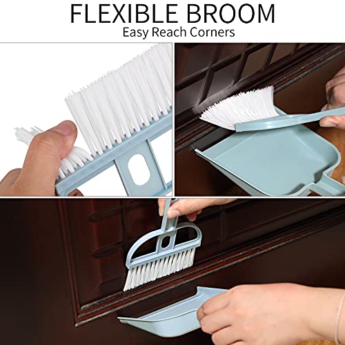 Lamoutor Mini Hand Broom and Dustpan Set, 3 Pack Small Cleaning Tool