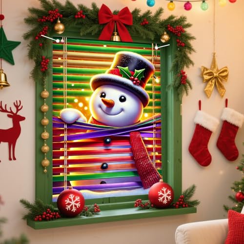 Nuxovilar Christmas Window Cover Banner Snowman 31x47 Inch Holiday Decor CU01093
