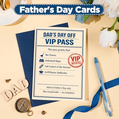 VIP Dad Pass Funny Father's Day Card - 5x7 Greeting Card