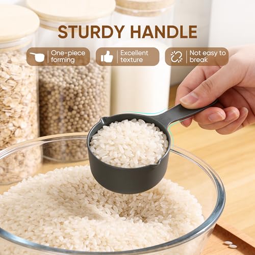 ELASO 11-Piece Measuring Cups and Spoons Set with V-Spout - Gray