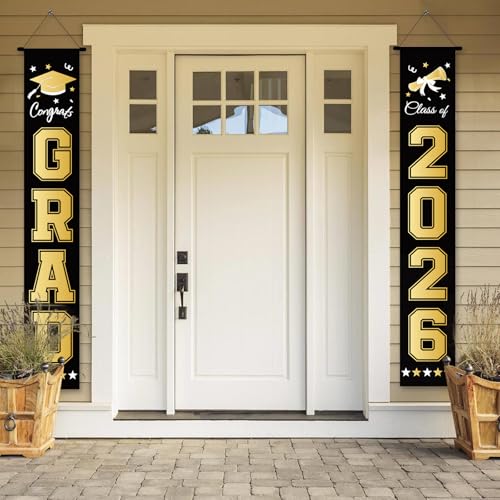 Graduation Door Banner Set - GRAD & Class of 2026, 71x12 in