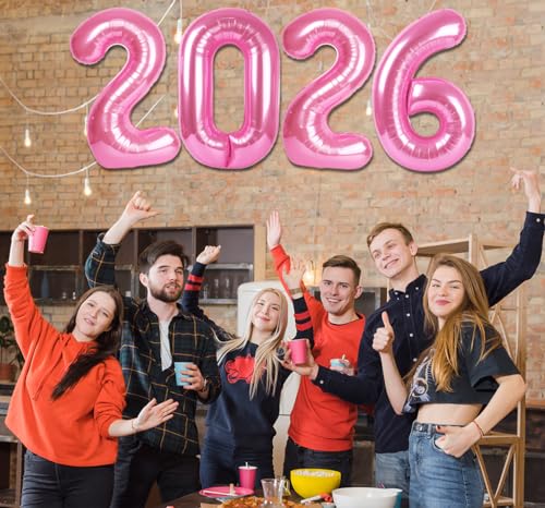 40 Inch Pink Number Balloons - 2026 Graduation Decorations