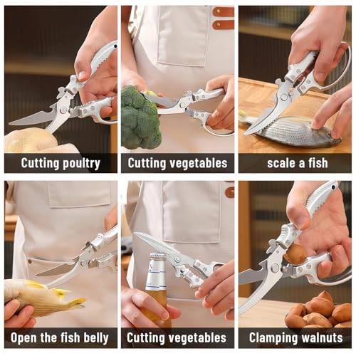 Heavy Duty Poultry Shears - Ergonomic Kitchen Shears with Safety Lock